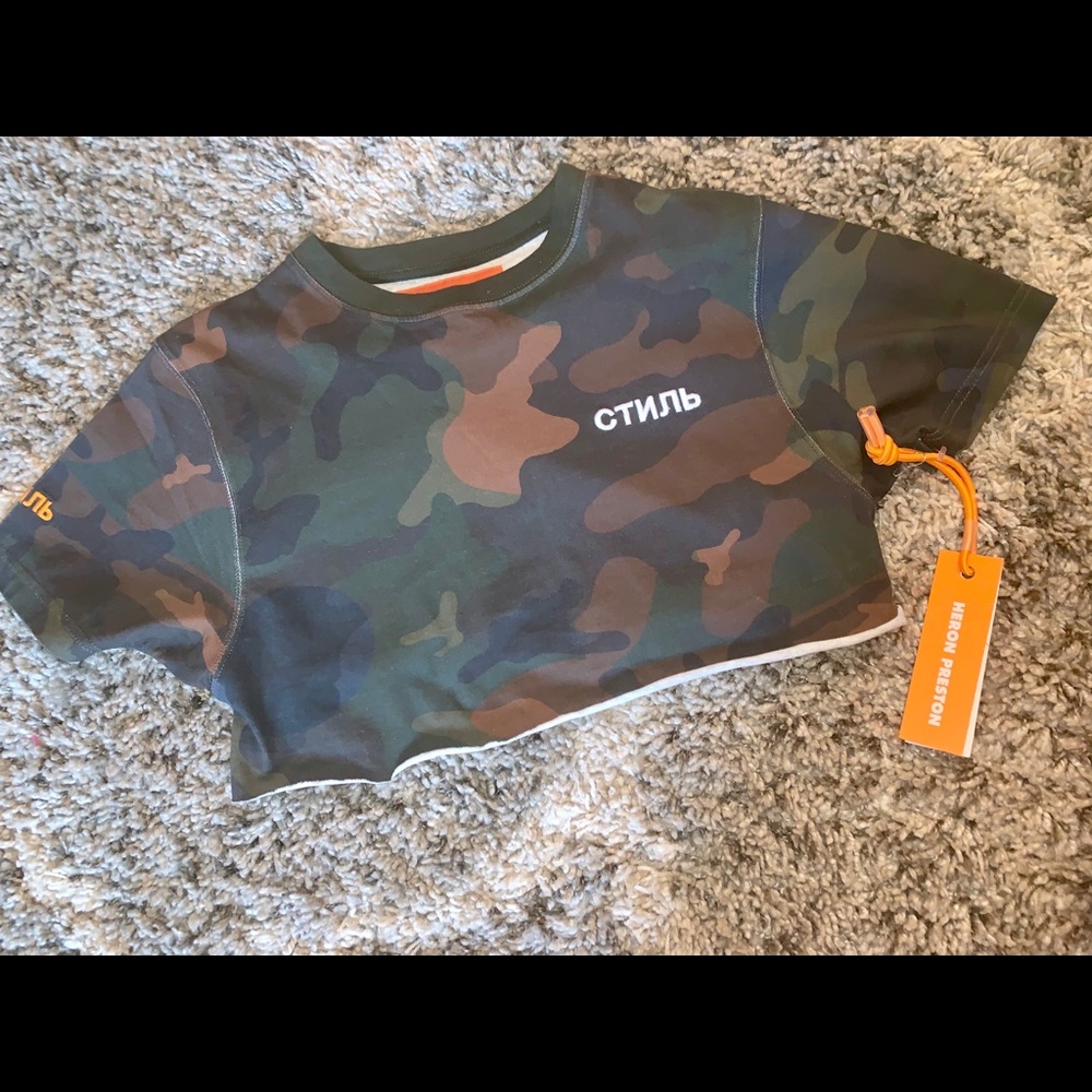 Heron Preston camouflage crop top